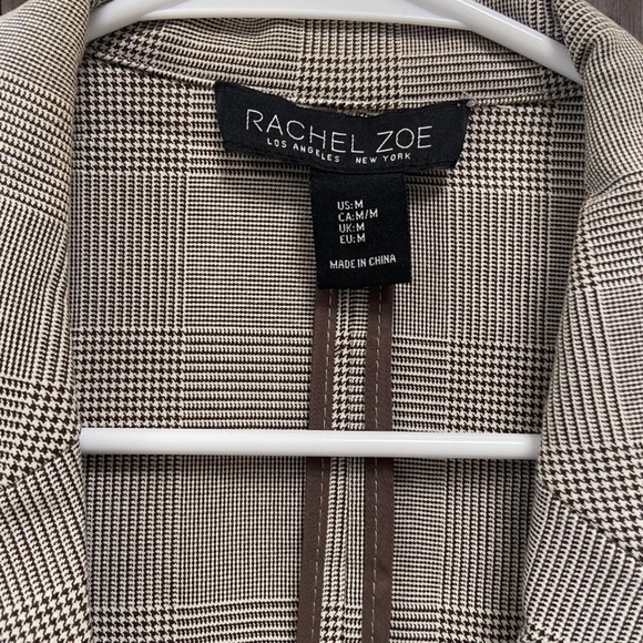Rachel Zoe Medium Gingham Plaid Open Front 3/4 Length Sleeve Blazer $69 - Picture 5 of 8